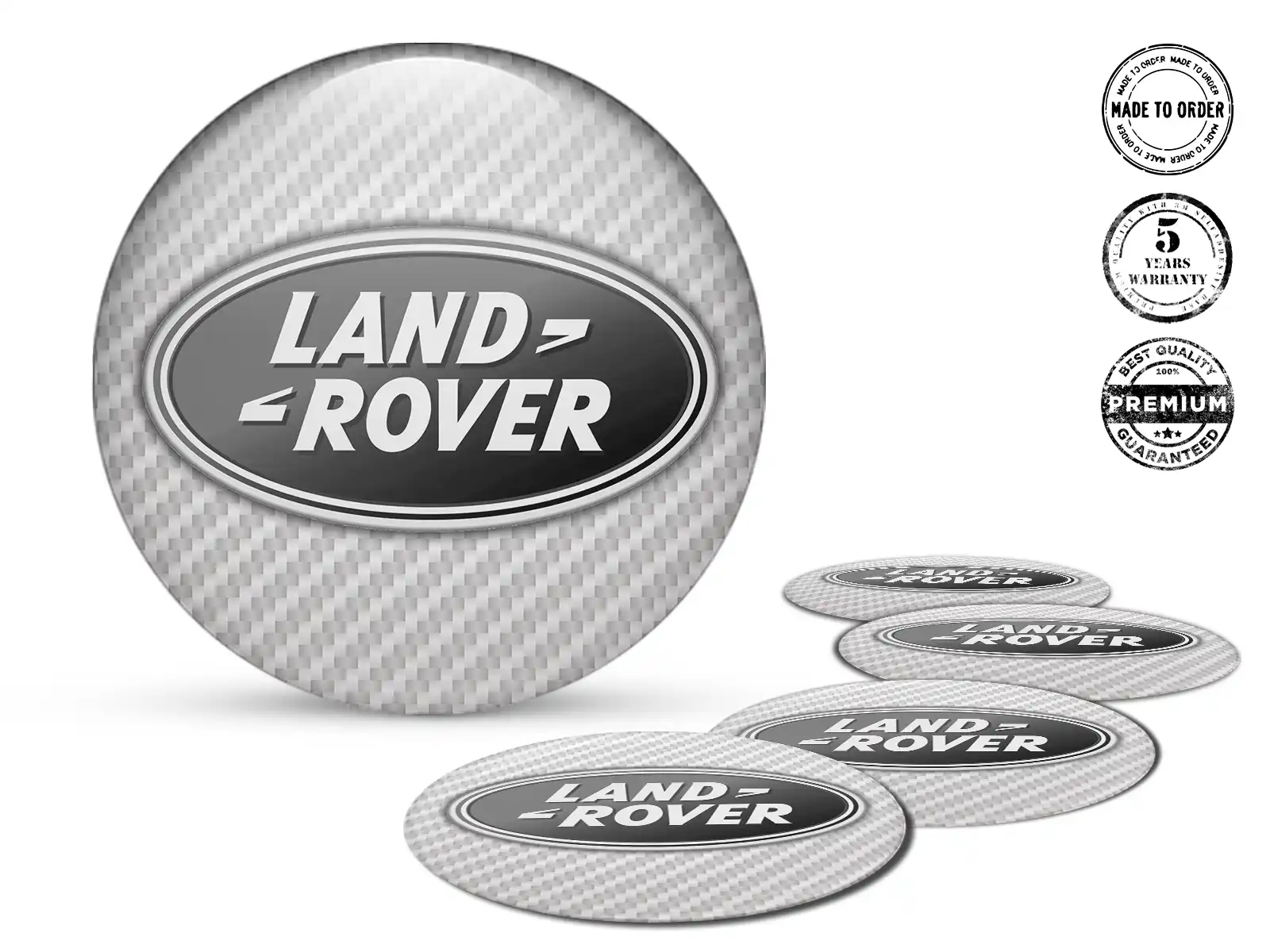 Land Rover Domed Sticker Design High-Quality Wheel Emblems